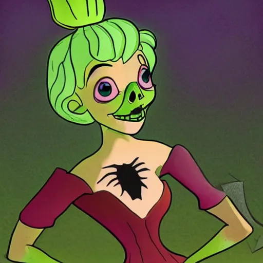 Image similar to Scary tinker bell, horror, skull, scary, Drawn by Pixar