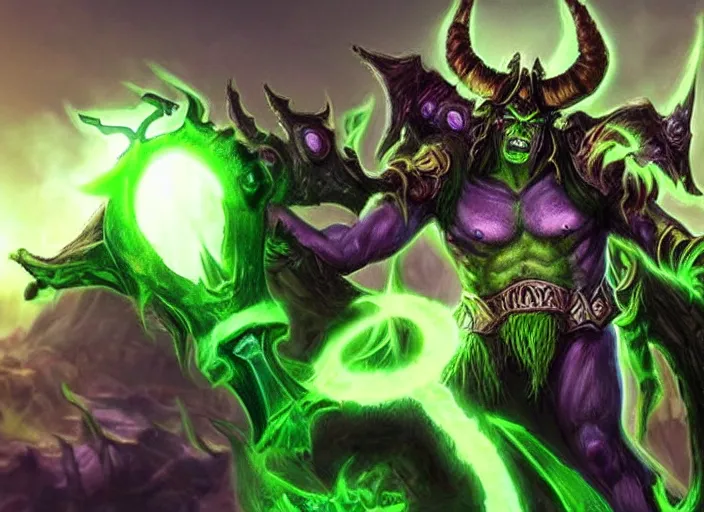 Prompt: donald trump as illidan in world of warcraft