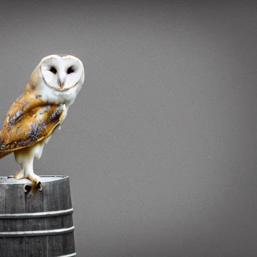 Image similar to barn owl, noctilux, barrel distortion,