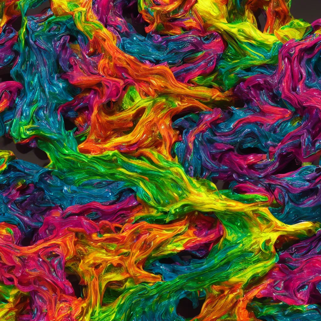 Image similar to painful pleasures by lynda benglis, octane render, colorful, 4 k, 8 k