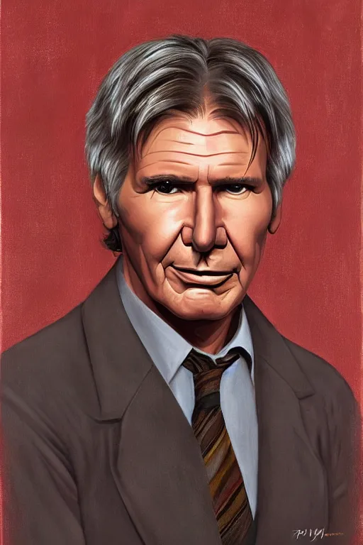 Image similar to harrison ford painted by mark ryden