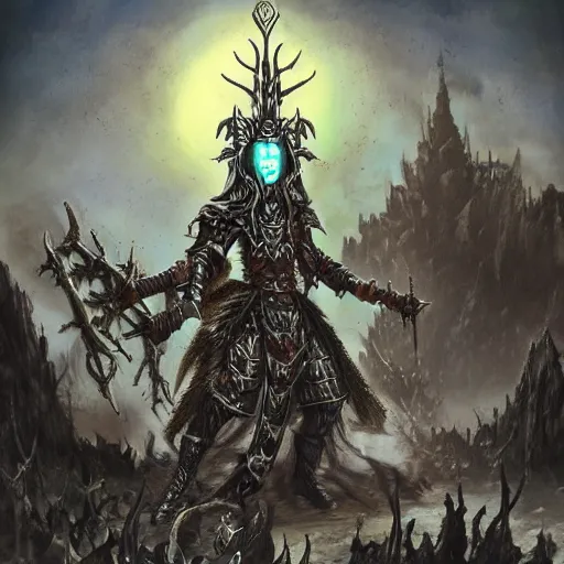 Image similar to Warhammer Fantasy Nagash in the desert, dark fantasy, trending on artstation