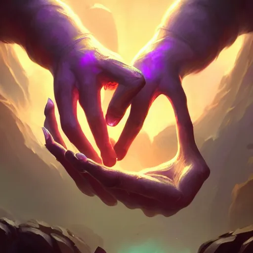 Image similar to glowing hands with fingers floating, an eye in the centered of the hand, eye, violet theme, bright art masterpiece artstation. 8 k, sharp high quality artwork in style of jose daniel cabrera pena and greg rutkowski, concept art by tooth wu, blizzard warcraft artwork, hearthstone card game artwork, human anatomy