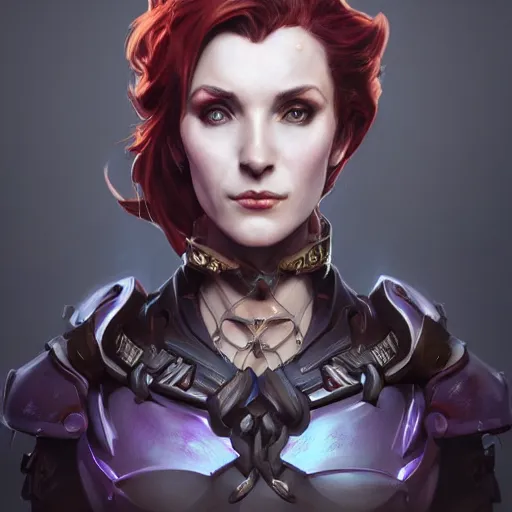 Prompt: dark fantasy character portrait of Moira from Overwatch, dystopian mood, intricate, wild, highly detailed, digital painting, artstation, upper body, concept art, smooth, sharp focus, illustration, art by artgerm and greg rutkowski and alphonse mucha