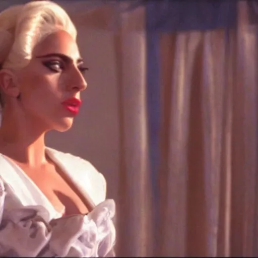 Prompt: movie screenshot of lady gaga in Evita 1996