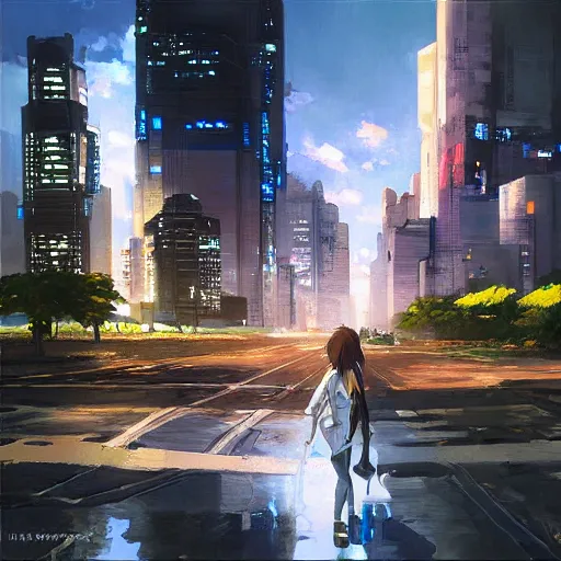 Image similar to makati city 1 0 0 0 years in the future, painting by makoto shinkai, featured on pixiv, deviantart hd