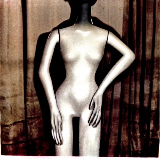 Prompt: Shakey VHS found footage of a mannequin in the backrooms. Liminal. grainy.