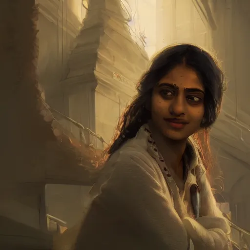 Prompt: Anxious beautiful young female Indian Doctor catching a flight, by Cedric Peyravernay, highly detailed, excellent composition, cinematic concept art, dramatic lighting, trending on ArtStation