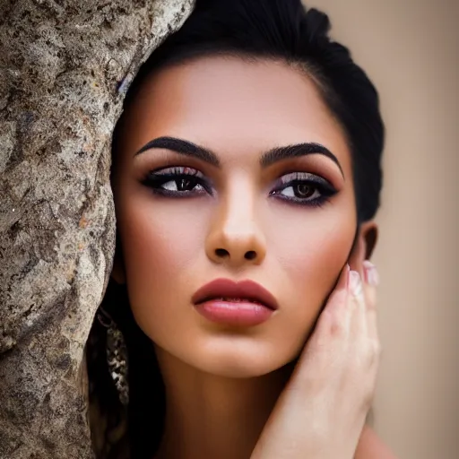 Image similar to a portrait photograph of a glamorous, breathtaking, stunning, 2 5 year - old venezuelan supermodel, canon 8 5 mm f 1. 2 photograph head and shoulders portrait