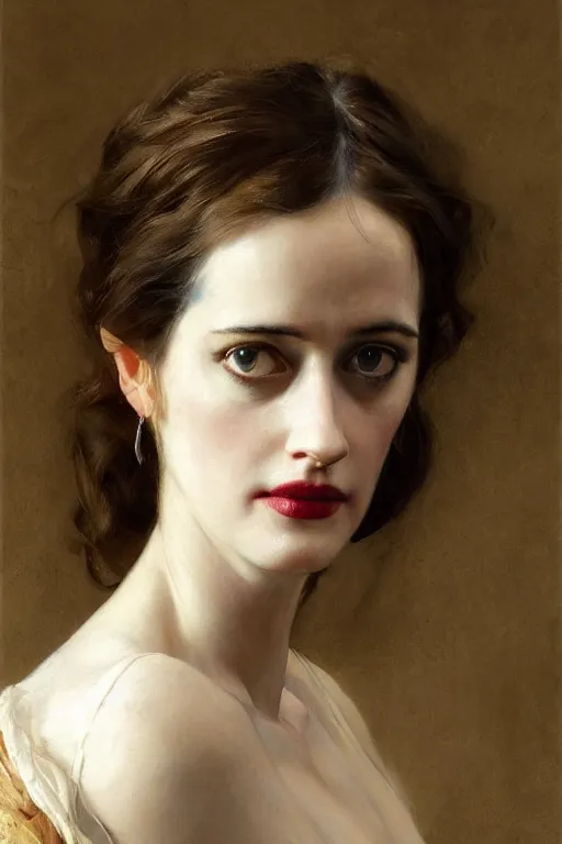 Image similar to beautiful oil matte portrait painting, eva green posing langourously, art by anders zorn, wonderful masterpiece highly detailed, beautiful cinematic light deep focus, elegant, digital painting, smooth, sharp focus, blue eyes, dramatic illumination, ultra realistic, 8 k, art by artemisia lomi gentileschi and caravaggio