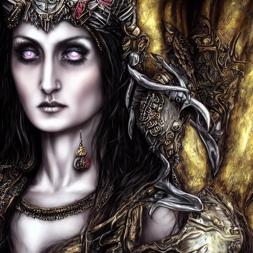 Prompt: candid photography, close up portrait, goddess of death, by anne stokes, photorealism, highly detailed, uhd