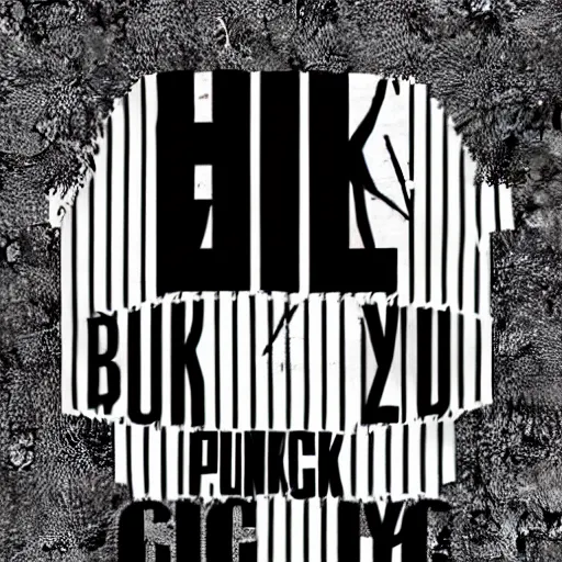 Image similar to black on white graphic design cover punk band in style of eric hu, y 2 k, brutalism, acid, techno