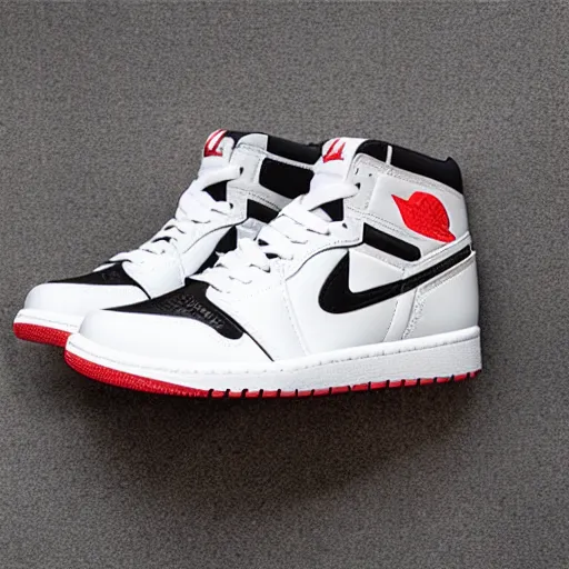 Image similar to close up photo sneakers with fake jordan logo, high quality product photo