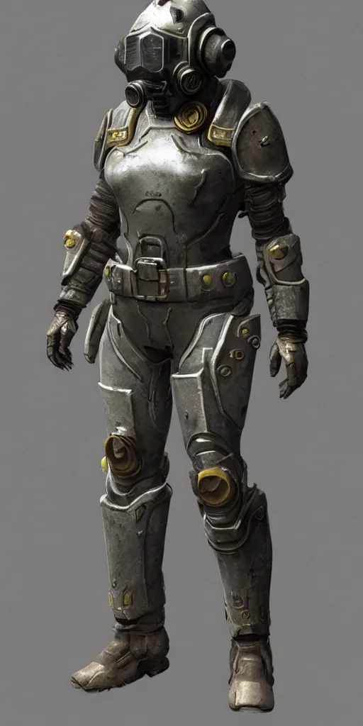 Image similar to fallout concept art armor render ultra unreal engine 5