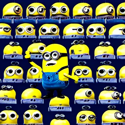 Image similar to photograph of minions from despicable me in a circle smoking bongs