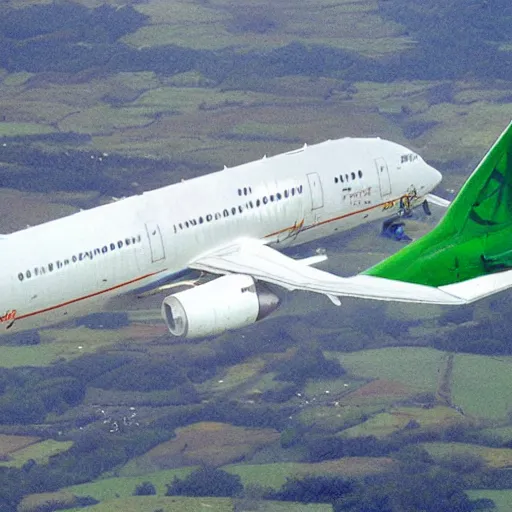 Prompt: an Irish plane with googly eyes