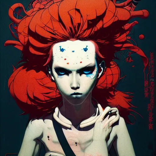 Image similar to prompt : punk portrait soft light painted by james jean and katsuhiro otomo and erik jones, inspired by akira anime, smooth face feature, intricate oil painting, high detail illustration, sharp high detail, manga and anime 1 9 9 9