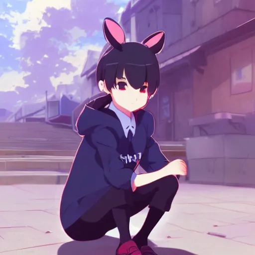 Image similar to a small mouse wearing teacher clothes, illustration concept art anime key visual trending pixiv fanbox by wlop and greg rutkowski and makoto shinkai and studio ghibli and kyoto animation symmetrical facial features