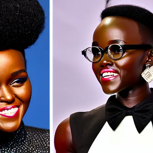 Image similar to a mixture of janelle monae and lupita nyongo