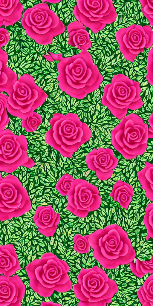 Image similar to seamless pattern of beautiful roses with leaves and throns, colourful, symmetrical, repeating 35mm photography