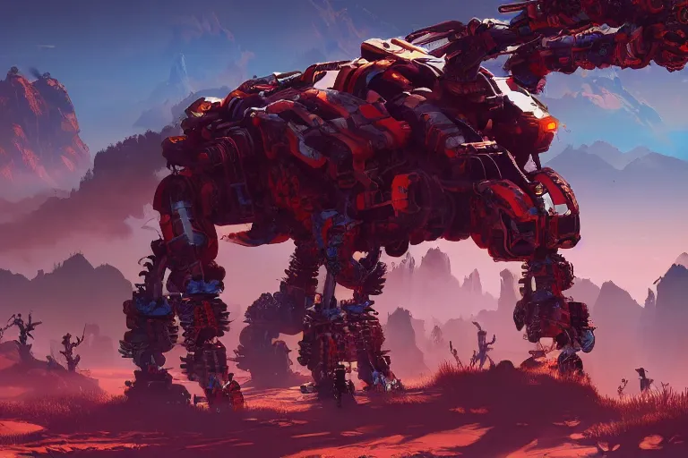 Image similar to scorcher machine mecanical creature robot of horizon forbidden west horizon zero dawn bioluminiscence global illumination ray tracing hdr fanart arstation by ian pesty and alena aenami artworks in 4 k