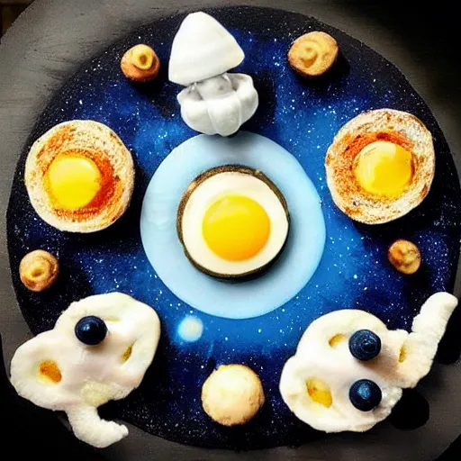 Image similar to alien breakfast on Uranus, Instagram photo