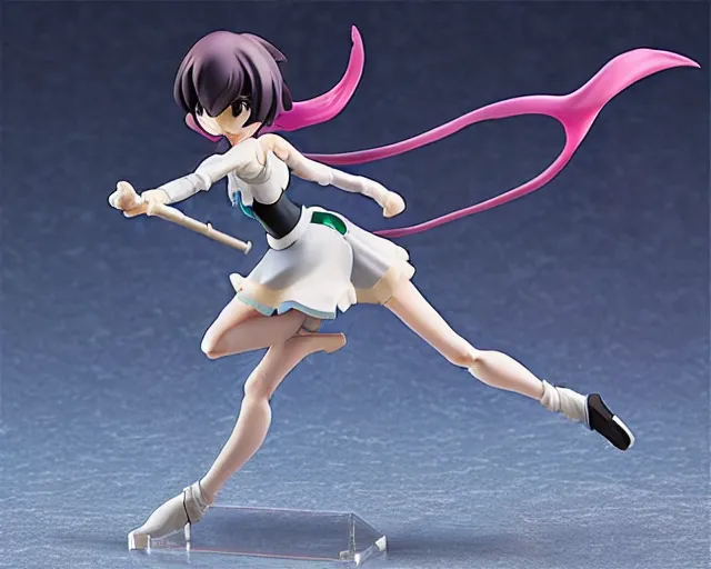 Image similar to makoto shinkai isolated magical girl vinyl figure, figure photography, dynamic pose, holographic undertones, glitter accents on figure, anime stylized, accurate fictional proportions, high delicate details, ethereal lighting - h 6 4 0