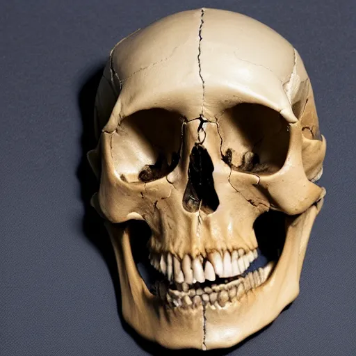 Image similar to lower half of a human skull, top half of skull missing