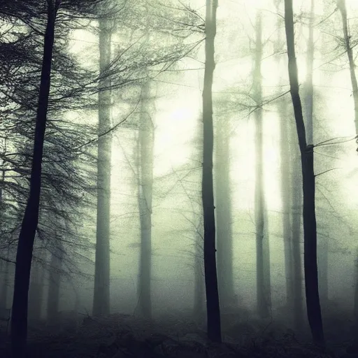 Image similar to dark forest with bio luminicent plant, moody , cinematic lighthing, dark