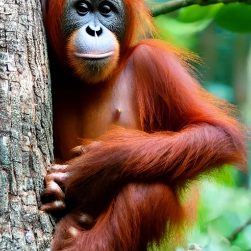 Prompt: a cute orangutan