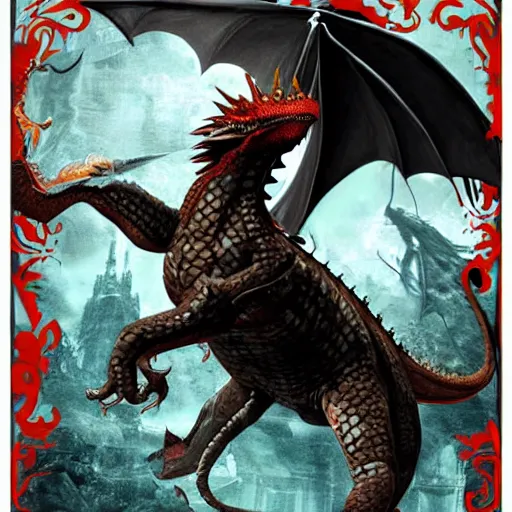 Image similar to dexter morgan riding a dragon, epic art