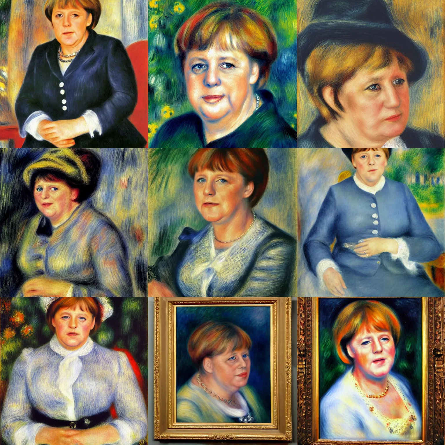 Prompt: portrait of angela merkel, by renoir