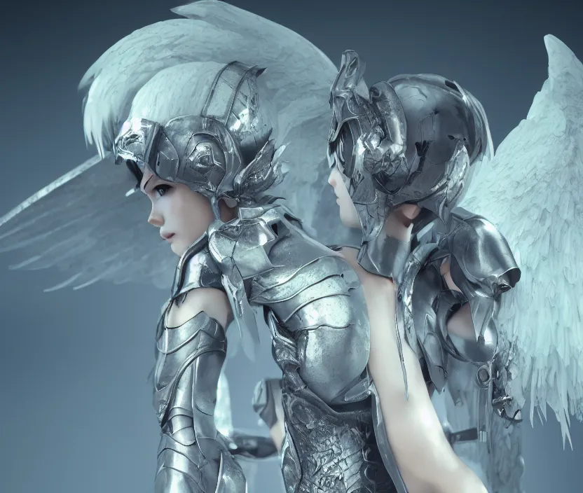 Image similar to Concept art, angel knight girl, artstation trending, octane render, highly detailded