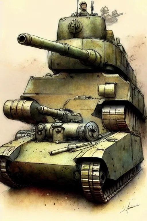 Image similar to (((((1950s retro army tank . muted colors.))))) by Jean-Baptiste Monge !!!!!!!!!!!!!!!!!!!!!!!!!!!