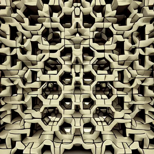 Image similar to menger sponge fractal, mathematical render