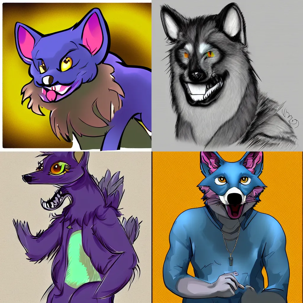 Prompt: digital art of fursona