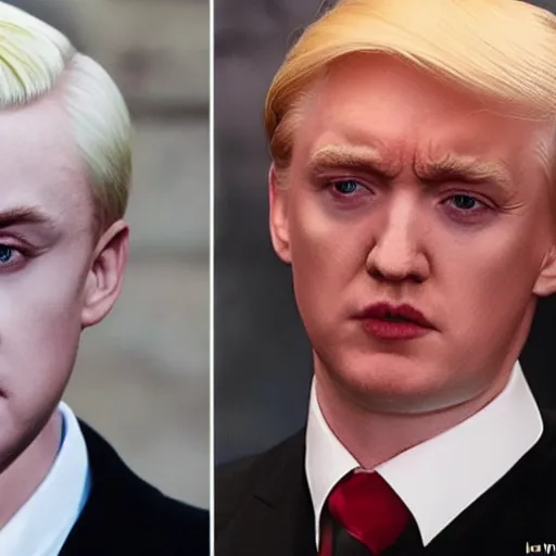 Image similar to draco malfoy with donald trump face