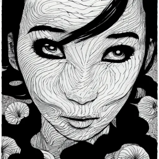 Prompt: bjork by junji ito