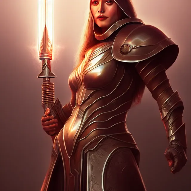 Image similar to elon musk cleric warrior with light powers, highly detailed, 4 k, hdr, smooth, sharp focus, high resolution, award - winning photo, artgerm, photorealistic