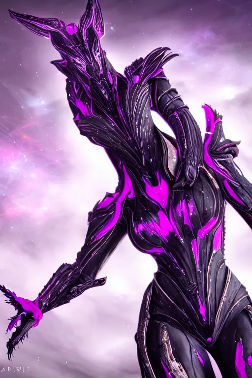 Image similar to galactic hyperdetailed elegant beautiful stunning giantess valkyr warframe goddess paw shot, sharp spines, sharp metal ears, smooth purple eyes, smooth fuschia skin, silver armor, bigger than galaxy, epic proportions, epic scale, epic size, warframe fanart, destiny, furry, dragon art, goddess art, giantess art, furaffinity, octane render