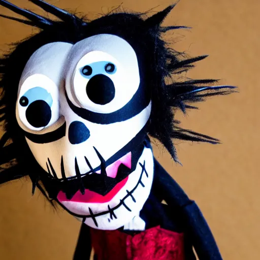 Prompt: scary puppet, 4 k, in the style of tim burton