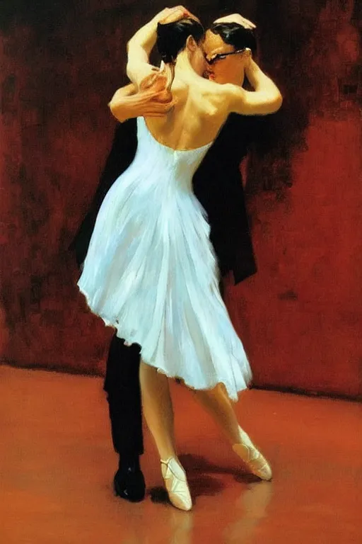 Prompt: dance in the city by rodin painted by jack vettriano,! dream