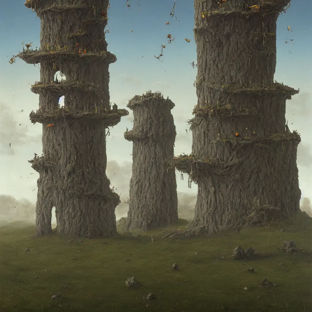 Prompt: a single colorful!! simple! fungus tower clear empty sky, a high contrast!! ultradetailed photorealistic painting by franz sedlacek, jan van eyck, simon stalenhag, j scott campbell, hard lighting, masterpiece, png