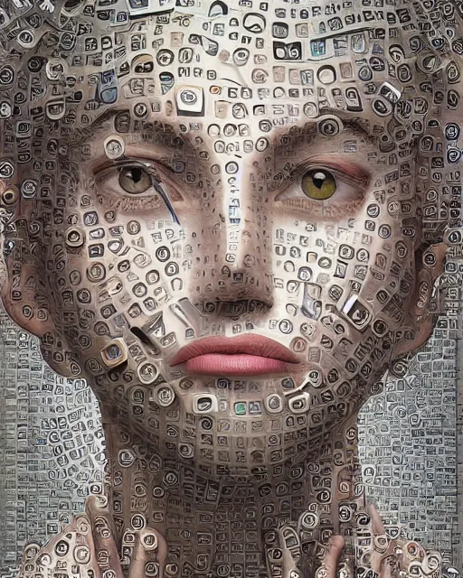 Prompt: mathematics themed surrealist art in the styles of igor morski, jim warren, and wangechi mutu, intricate, hyperrealistic, accurate facial details, profile picture with chromakey!!!!! background, volumetric lighting