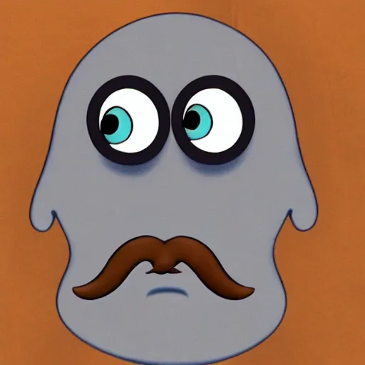 Prompt: squidward with a mustache