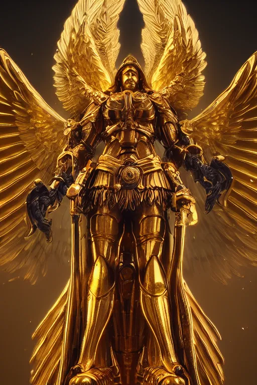 Image similar to archangel micheal by tsuyoshi nagano, illustration, cinematic lighting, hyperdetailed, 8 k, symmetrical, trending on artstation