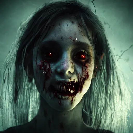 Prompt: portrait of a zombie, moonlit, dark, glowing background lighting, hyper detailed, horror fairy tale, 4 k octane render