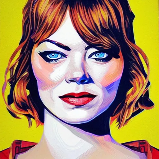 Prompt: Old Emma Stone by Sandra Chevrier