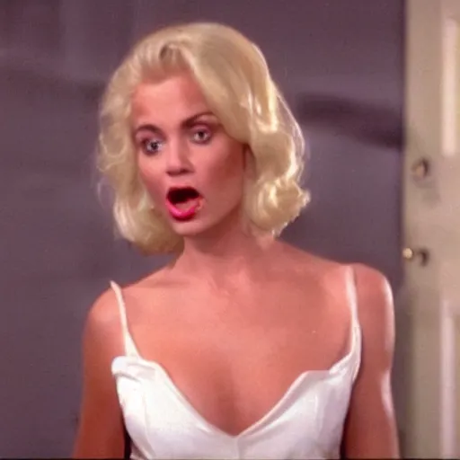 Image similar to disgusted blonde woman reaction image, movie still