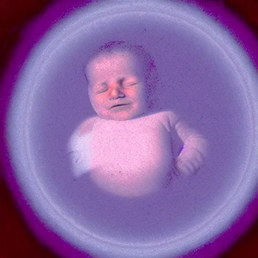 Image similar to an ultrasound of the first child born in latent space